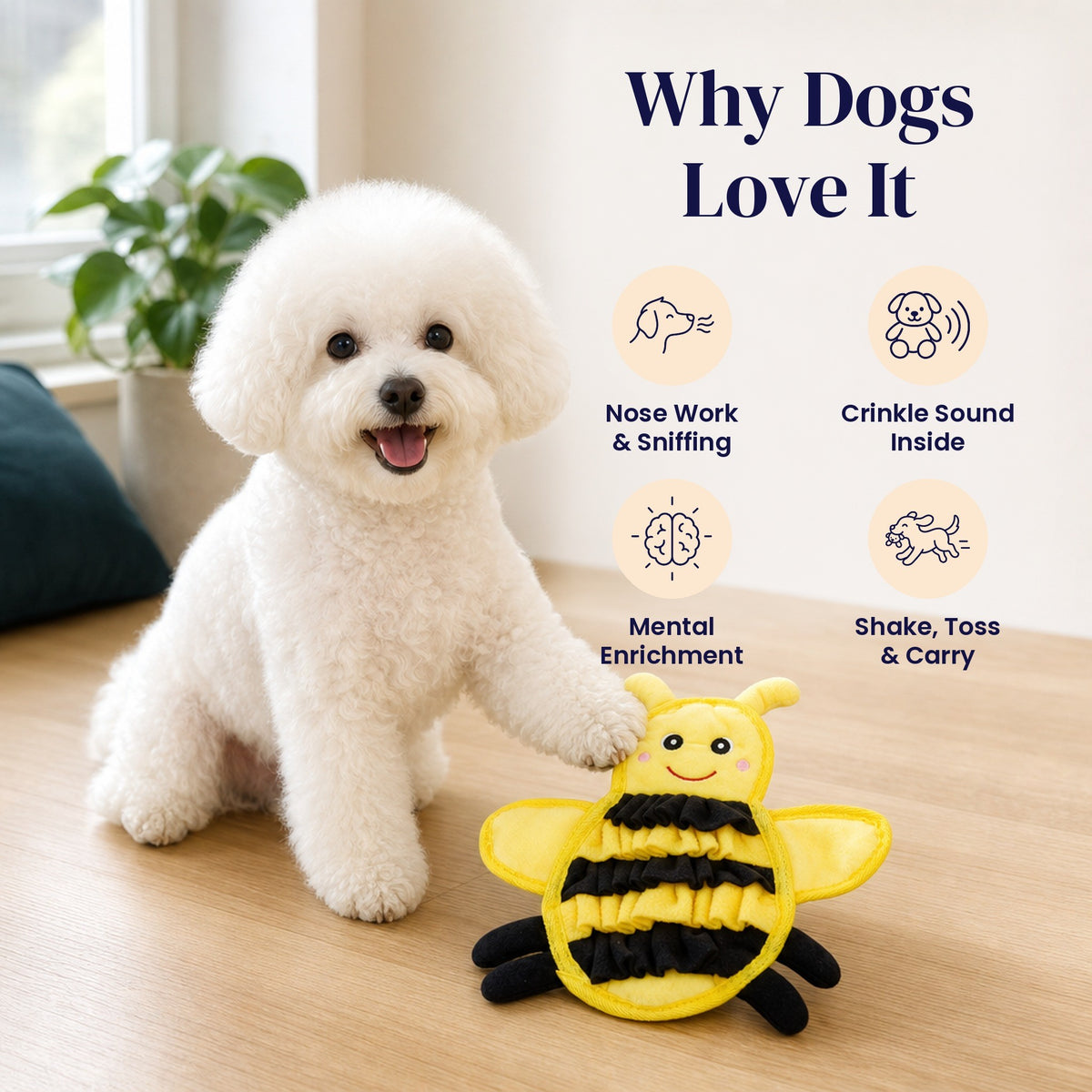 Busy Bee Crinkle Snuffle Mat - Why Dogs Love It