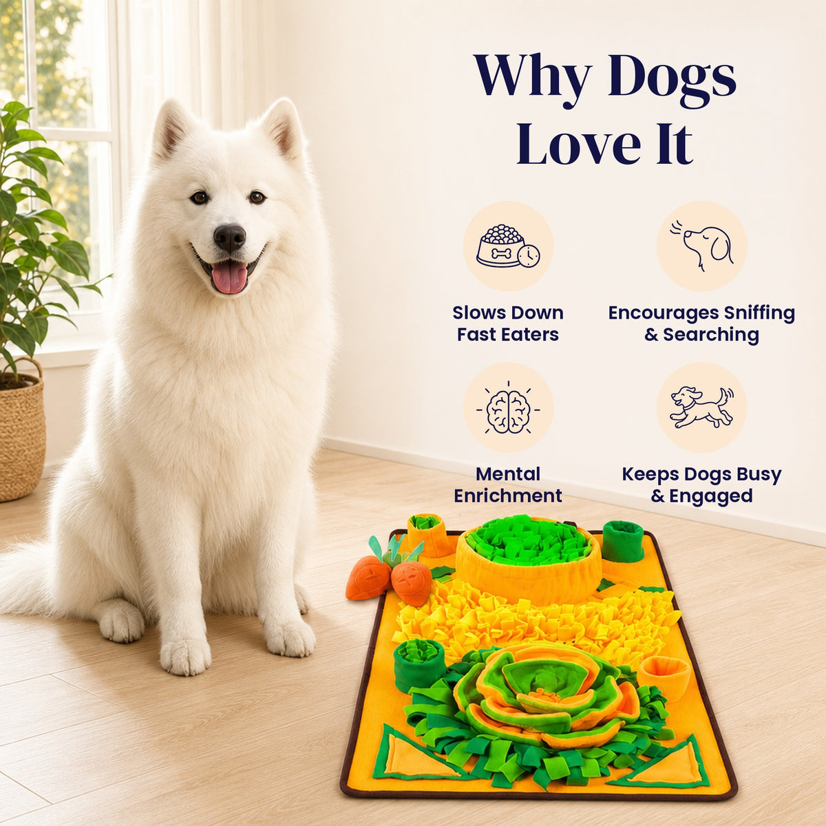Squeaky Twin Snuffle Mat - Why Dogs Love It