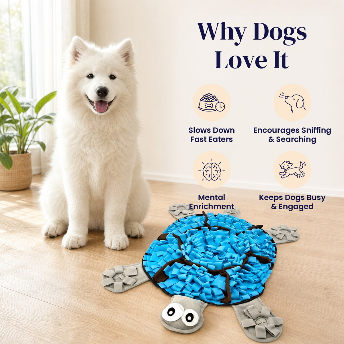 Blue Sea Turtle Snuffle Mat - Why Dogs Love It