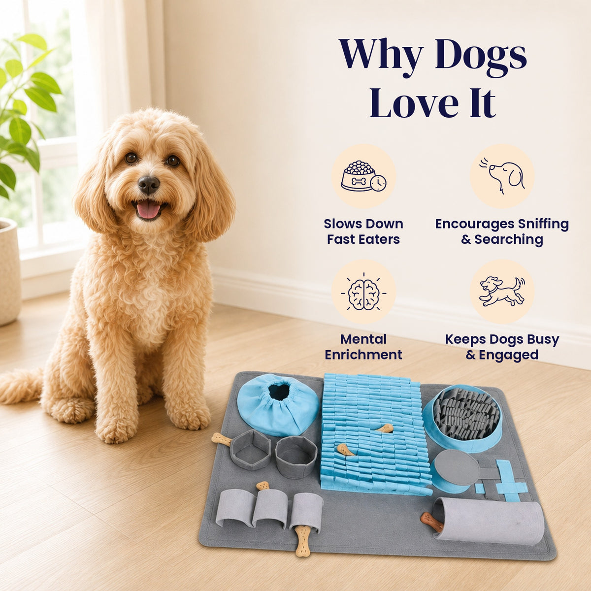 Denim Patchwork Snuffle Mat - Why Dogs Love It