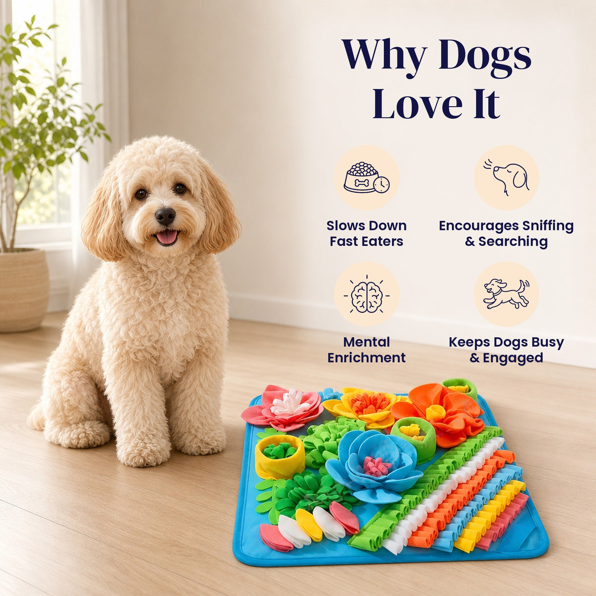 Bluebell Garden Snuffle Mat Small - Why Dogs Love It