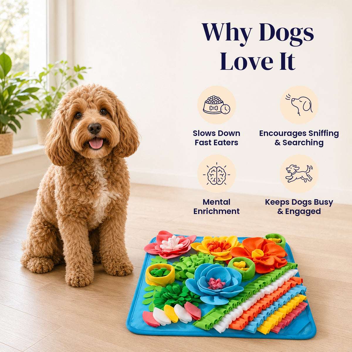 Bluebell Garden Snuffle Mat Large - Why Dogs Love It