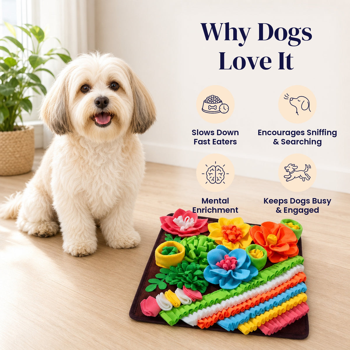 Hazelnut Garden Snuffle Mat Small - Why Dogs Love It